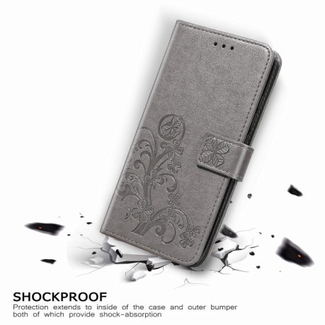 Чохол-книжка Four-leaf Clasp Embossed на Oppo A53 2020 /A53S - сірий