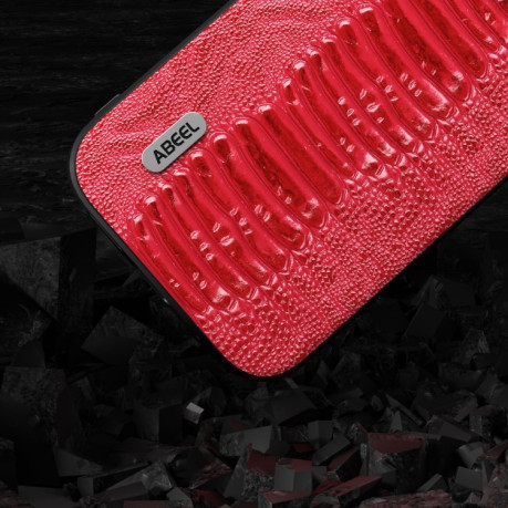 Шкіряний Чохол ABEEL Genuine Leather Weilai Series для iPhone 15 Pro Max - червоний