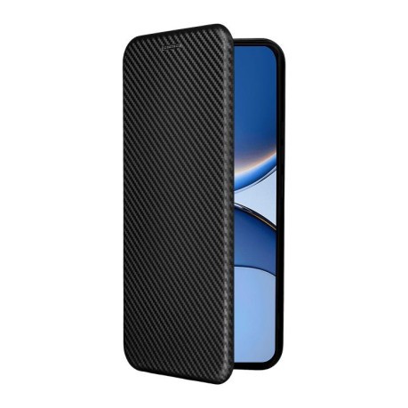 Чехол-книжка Carbon Fiber Texture на Xiaomi Poco F7 5G - чорний