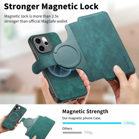 Чохол-книжка CaseNeo MagSafe RFID Anti-theft Retro Leather на OPPO Reno15 Pro 5G Global — зелений