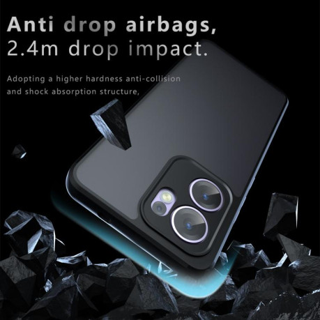 Противоударный чехол Armor Precise Hole PC Hybrid TPU для OPPO Reno13 F 5G - черный