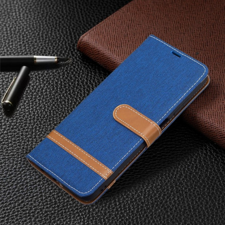 Чехол-книжка Color Matching Denim Texture на Samsung Galaxy A02s - синий