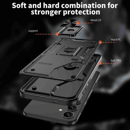 Противоударный чехол HMC 360 Degree Rotating Holder для Samsung Galaxy S25+ 5G - черный