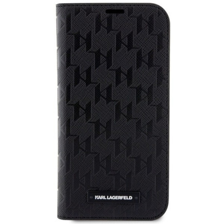 Оригінальний чохол-книжка Karl Lagerfeld Saffiano Monogram для iPhone 14 Pro Max - black