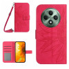Чехол-книжка Skin Feel Sun Flower для OPPO Reno12 F/12 FS 5G Global - пурпурно-красный