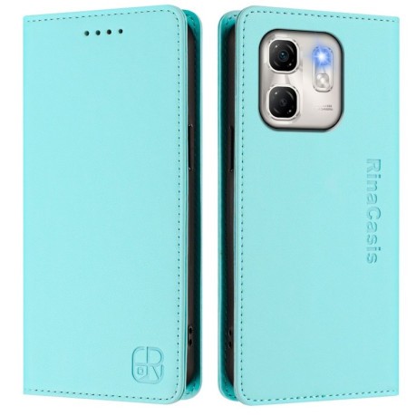 Чехол-книжка RC01 Dual-Folded Magnetic Suction RFID Leather на Infinix Hot 50i 5G / Smart 9 4G - зеленый