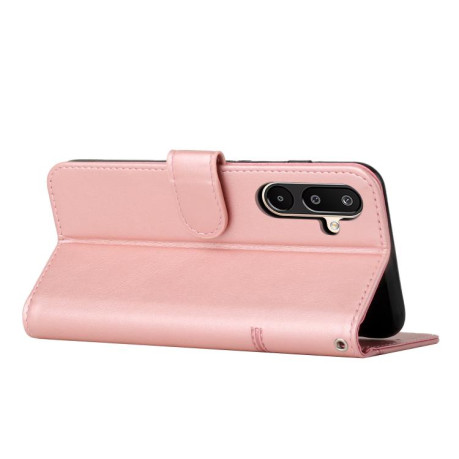 Чехол-книжка со строчкой и фактурой Calf на на Samsung Galaxy F16 5G / M16 5G - золото