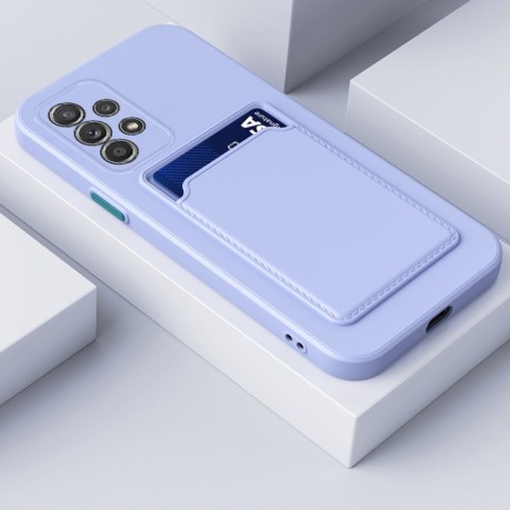 Противоударный чехол Card Slot Design для Samsung Galaxy A13 4G  - фиолетовый