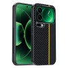 Ударостійкий чохол Carbon Fiber Texture Printing на Xiaomi 17 Pro Max — чорний/жовтий