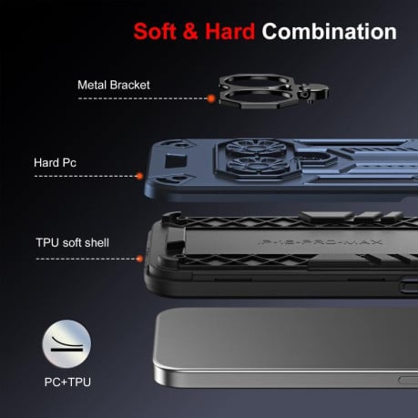 Чохол Double-Ring Holder з поворотним 360 утримувачем на Samsung Galaxy A07 - синій