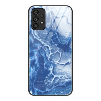 Протиударний скляний чохол Marble Pattern Glass на Samsung Galaxy A53 - Blue Ocean
