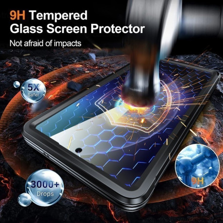 Противоударный стеклянный чехол Tempered Glass MagSafe для Samsung Galaxy S25 Ultra 5G - черный