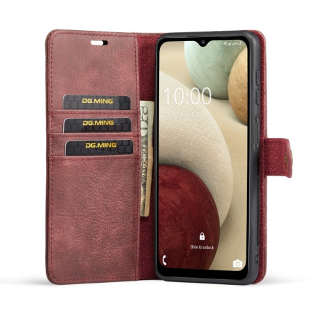 Кожаный чехол-книжка DG.MING Crazy Horse Texture на Samsung Galaxy A04s/A13 5G - красный