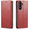 Кожаный чехол-книжка Fierre Shann Genuine leather на Samsung Galaxy S26+ 5G — красный