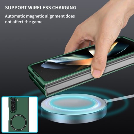 Противоударный чехол Magsafe Magnetic Folding для Samsung Galaxy Fold 5 - зеленый