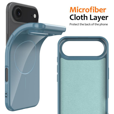 Противоударный чехол Glossy TPU Shockproof MagSafe на iPhone Air - синий