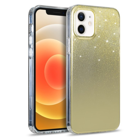 Противоударный чехол Electroplating Glitter Powder для iPhone 11 - золотой