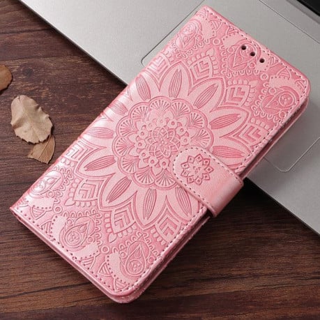 Чехол-книжка Embossed Sunflower для Xiaomi Redmi Note 14 4G 164.84mm - золото