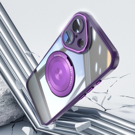 Противоударный чехол MagSafe Acrylic Hybrid для iPhone 16 - фиолетовый