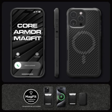 Оригінальний чохол Spigen Core Armor Mag для IPhone 16 Pro - Matte Black