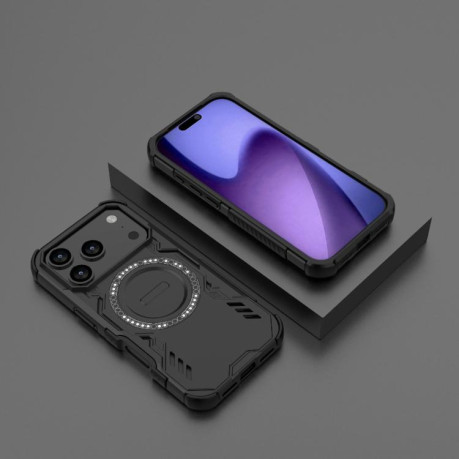 Противоударный чехол Butterfly Armor MagSafe Magnetic Ring Shockproo для iPhone 17 Pro - черный