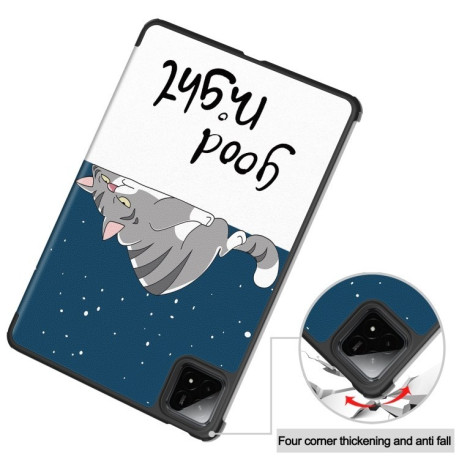 Чехол-книжка Custer Painted 3-Fold Stand Leather Smart для Xiaomi Pad 7 / 7 Pro - Cat