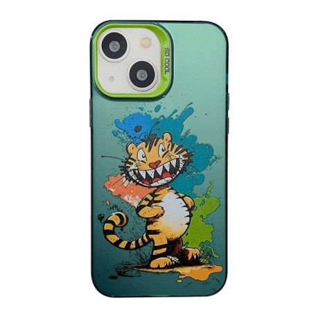Чехол-книжка Cute Animal Pattern Series для iPhone 15 - Tiger