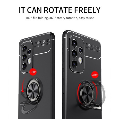Ударозахисний чохол Metal Ring Holder 360 Degree Rotating Samsung Galaxy A53 5G - чорно-червоний