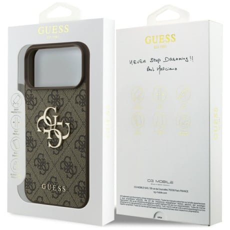 Оригинальный чехол Guess 4G Big Logo на iPhone 17 Pro Max - Brown