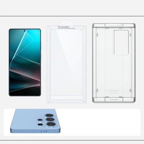 Оригинальне захисне скло Spigen ELITE SHIELD EZ FIT Hybrid Glass для Samsung Galaxy S25 Ultra - Transparent