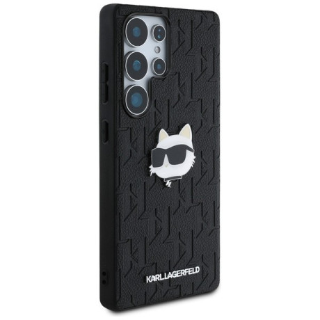 Оригінальний чохол Karl Lagerfeld Leather Monogram Pin Logo Choupette Head для Samsung Galaxy S25 Ultra - Black