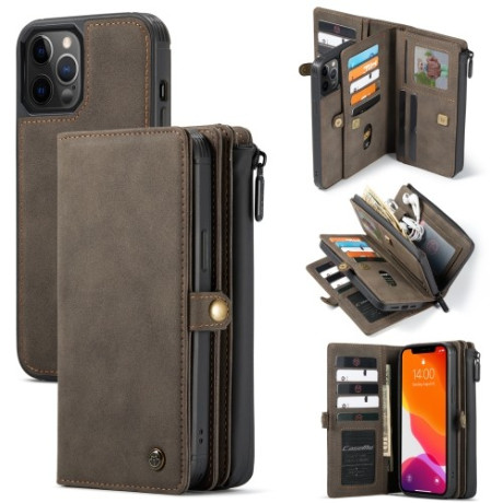 Шкіряний чохол-гаманець CaseMe 018 на iPhone 12 / 12 Pro - коричневий