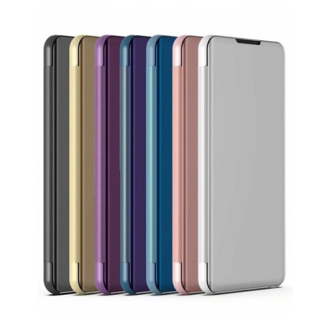 Чехол книжка Clear View на Samsung Galaxy Note 10 Electroplating Mirror- фиолетовый