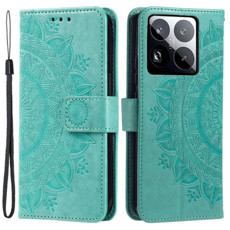 Чехол-книжка Totem Flower для Xiaomi 15 Pro - зеленый