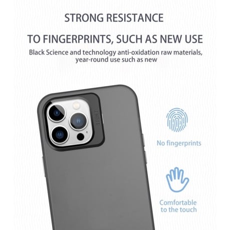 Противоударный чехол Skin Feel Lens Holder Translucent для iPhone 15 Pro Max - фиолетовый