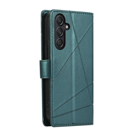 Чохол-книжка PU Genuine Leather Texture Embossed Line для Samsung Galaxy M55 - зелений