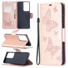 Чохол-книжка Butterflies Pattern Samsung Galaxy S21 Ultra - рожеве золото