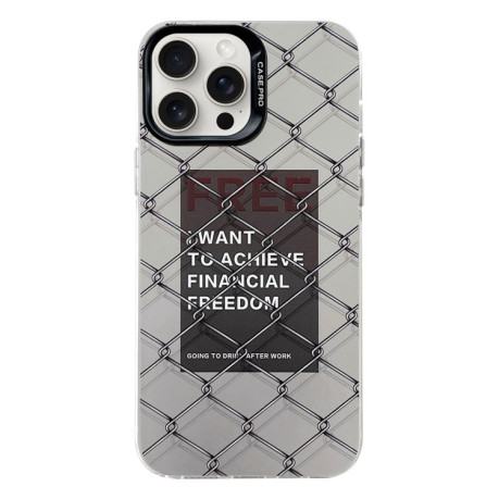 Чехол Electroplated Silver Series PC для  iPhone 16 Pro - Creative Text B