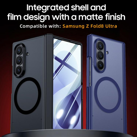 Напівпрозорий магнітний чохол Escase з плівкою на Samsung Galaxy Fold8 Ultra 5G — чорний