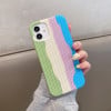 Противоударный чехол Herringbone Texture для iPhone 11 - радужно-зеленый
