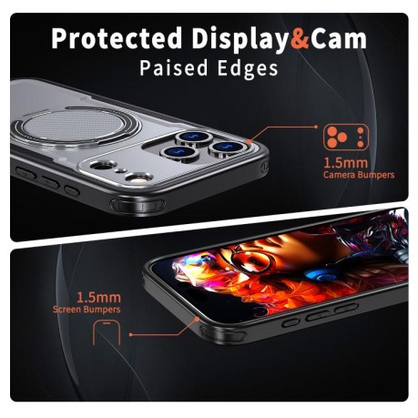 Противоударный чехол kalebol с подставкой 360 с MagSafe на iPhone 17 Pro Max - серый