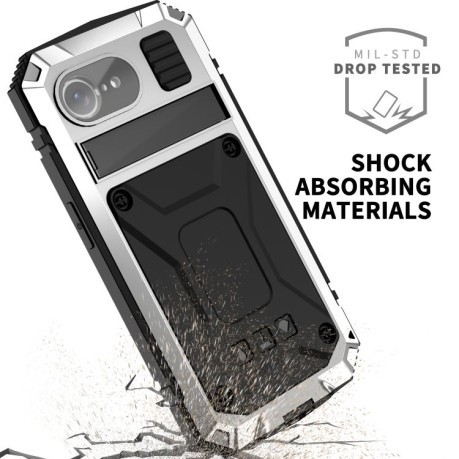 Противоударный чехол R-JUST Life Waterproof для  iPhone 16e - серебристый