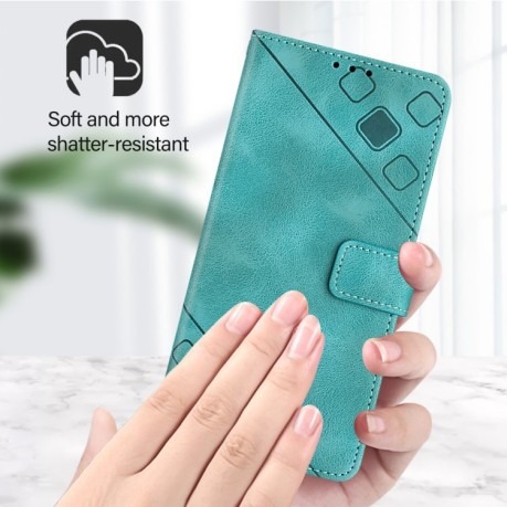 Чехол-книжка Skin-feel Embossed для Realme GT 7 Pro 5G - зеленый