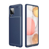 Ударозахисний чохол HMC Carbon Fiber Texture на Samsung Galaxy A12/M12 - синій