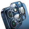 Захисне скло на камеру ENKAY 9H Aluminium для iPhone 15 Pro/15 Pro Max - синє