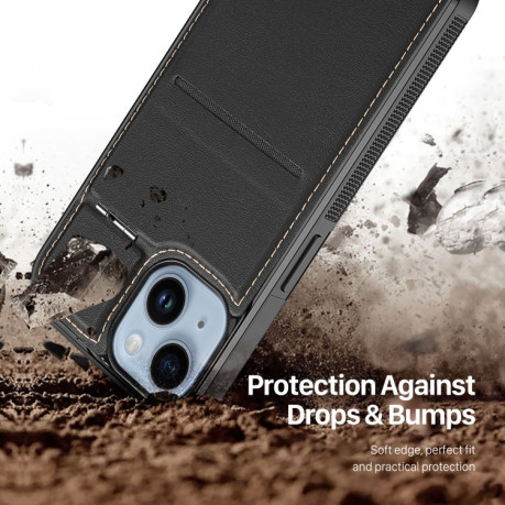 Противоударный чехол DUX DUCIS Rafi Series MagSafe Magnetic Holder RFID для iPhone 15 - черный