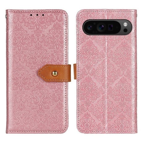 Чехол-книжка European Floral для Google Pixel 9 Pro - розовый