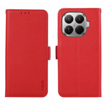 Шкіряний чохол-книжка ABEEL Genuine Leather RFID на Xiaomi 17T Pro 5G — червоний