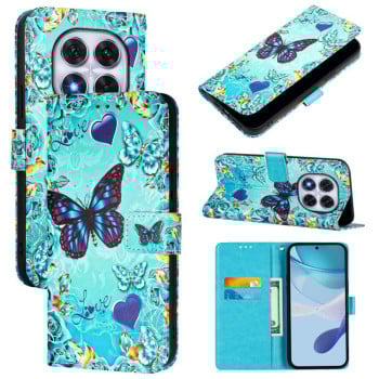 Чехол-книжка Colored Drawing Pattern Plain Weave Leather для Xiaomi Redmi Note 14 Pro 4G - разноцветный