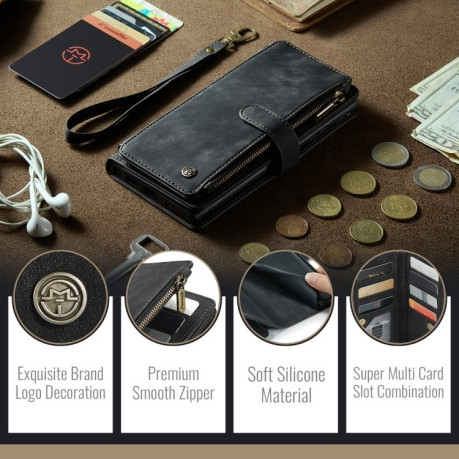 Чохол-гаманець CaseMe-C30 для Samsung Galaxy S24 FE 5G - чорний